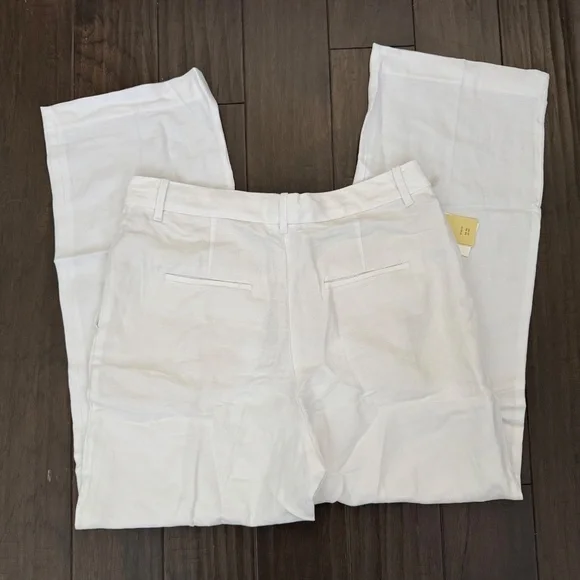 NWT Wilfred Free The Effortless Pant™ Linen White Size 14